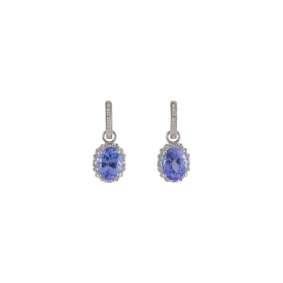 White Gold Diamond and Tanzanite Earrings